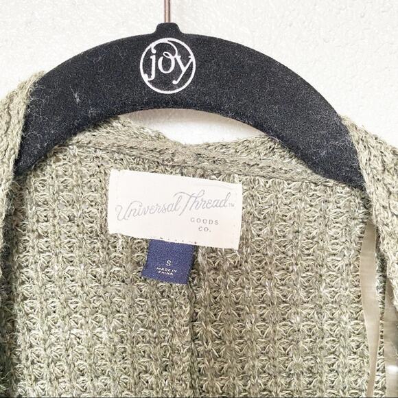 Universal Thread Green Open Front Knit Cardigan Size Small - Picture 4 of 9